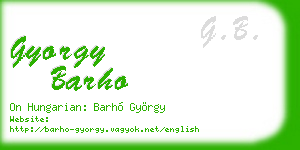 gyorgy barho business card
